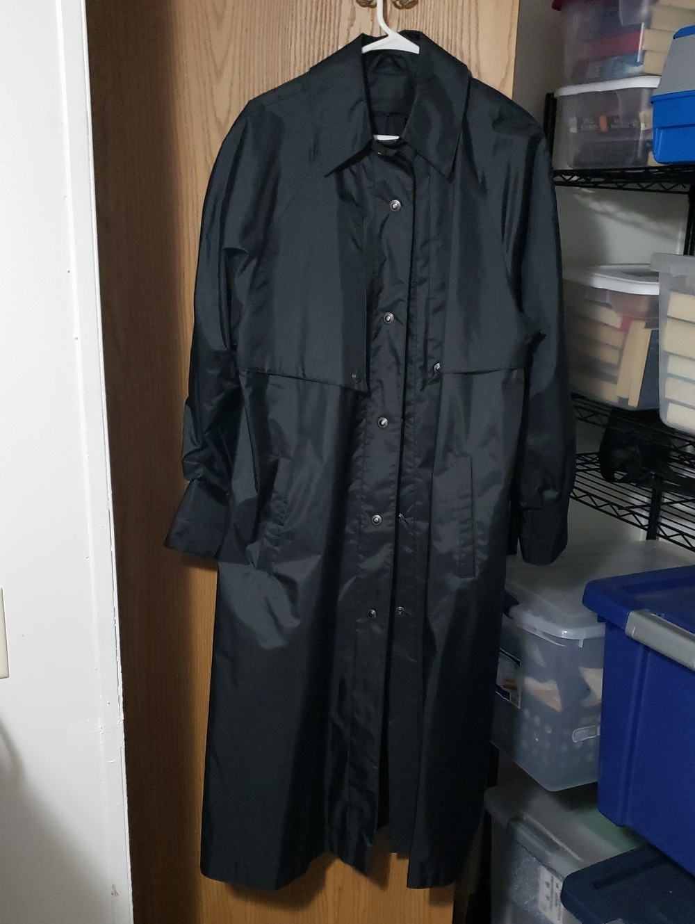 Classic Black Men's Raincoat Trench